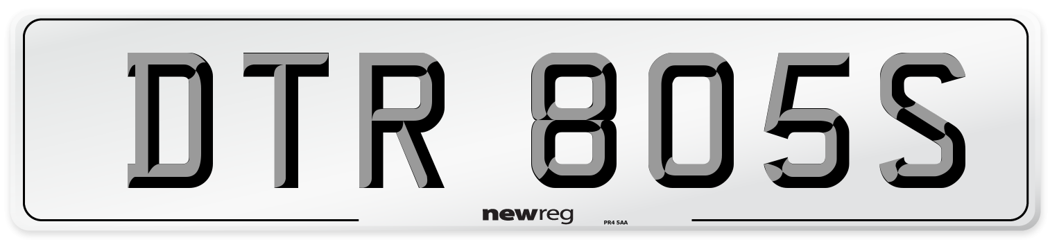 DTR 805S Number Plate from New Reg